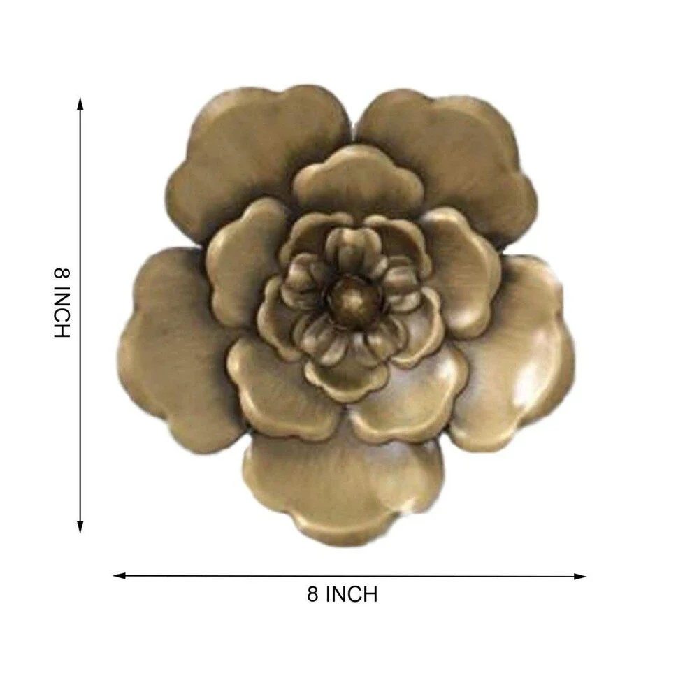 Honeybloom 3-Piece Metallic Flower Wall Art, 8
